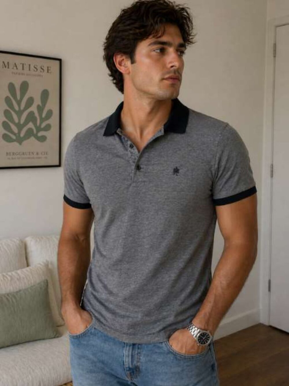 NWT French Connection men polo shirt  sz L
